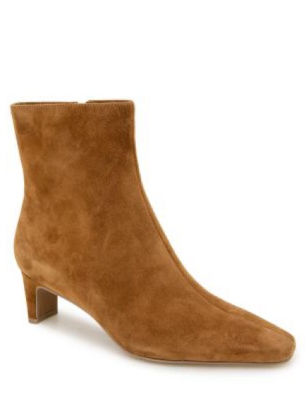 J.Crew Sueded Snip Toe Ankle Booties Camel Tan Low Block Heel CL406 Sz 9.5